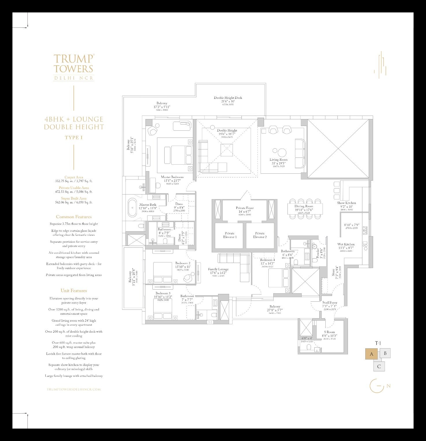 4BHK LOUNGE DOUBLE HEIGHT TYPE I