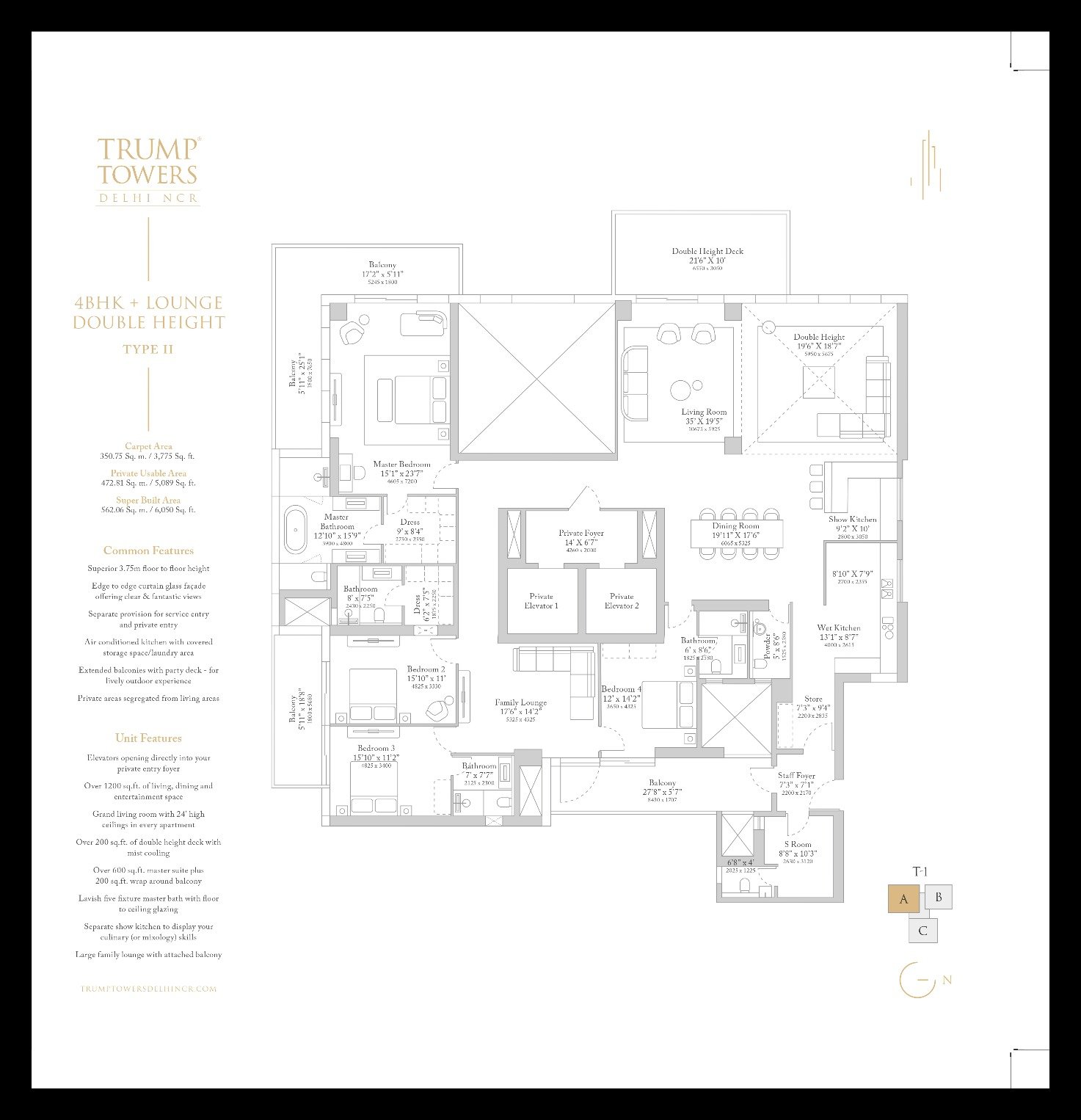 4BHK LOUNGE DOUBLE HEIGHT TYPE II