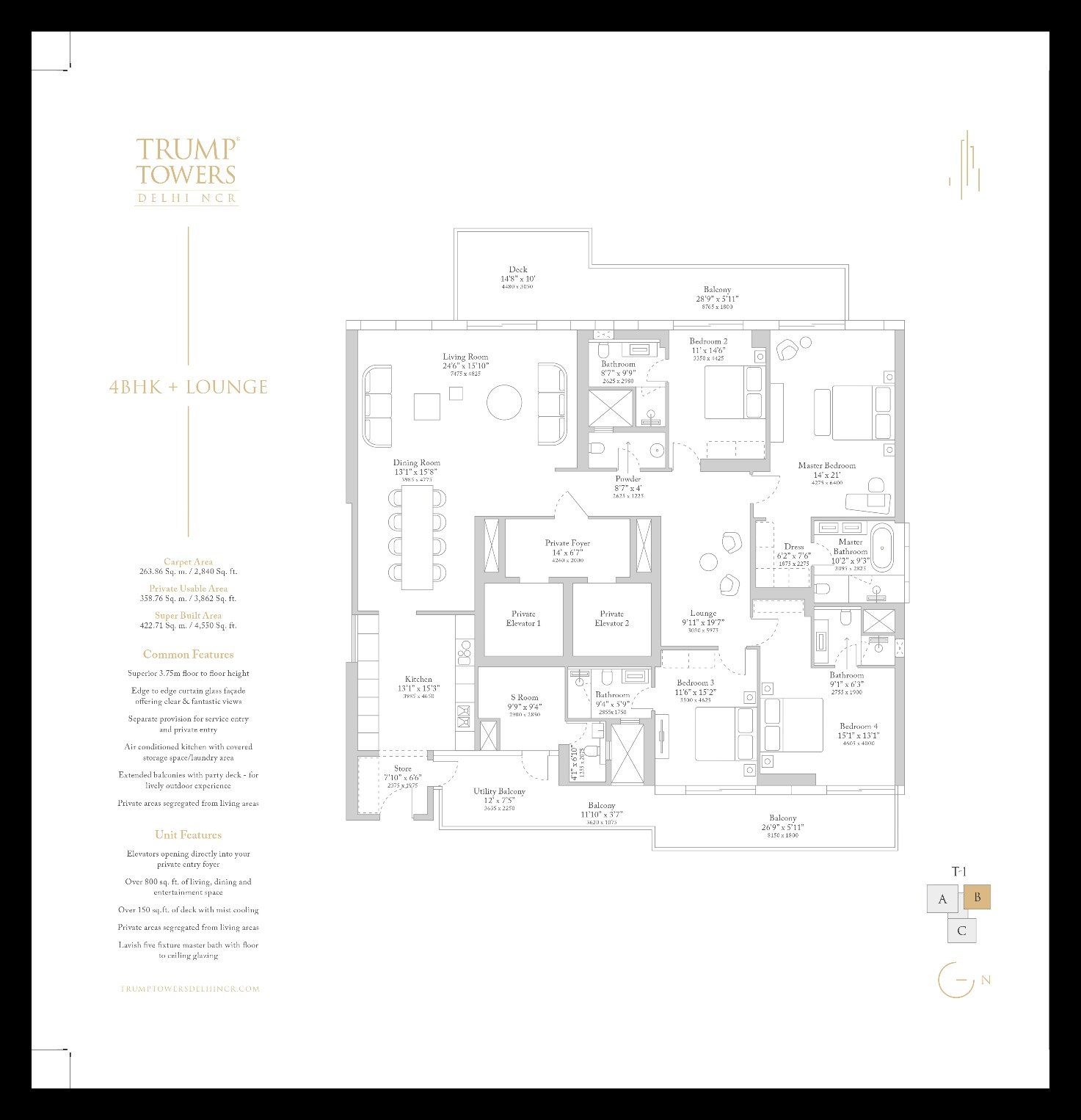 4BHK + LOUNGE